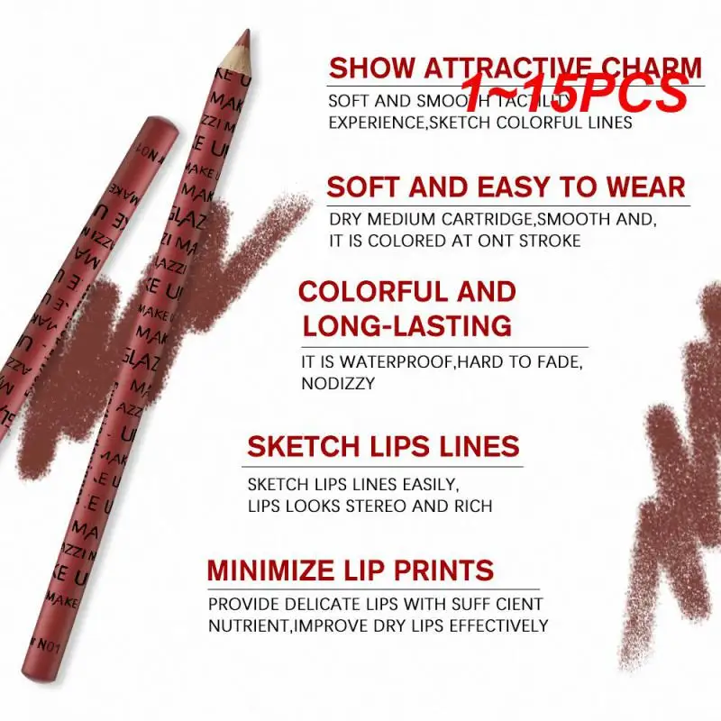 

1-15 шт., водостойкая матовая подводка для губ, 12 цветов