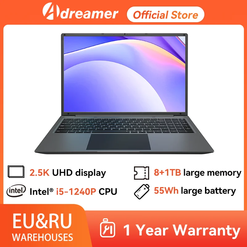 

Adreamer LeoBook 16S Laptop 16 Inch Intel Core i5-1240P 12 Cores 16 Threads DDR4 16G DDR4 512GB SSD Notebook Windows 11 Computer