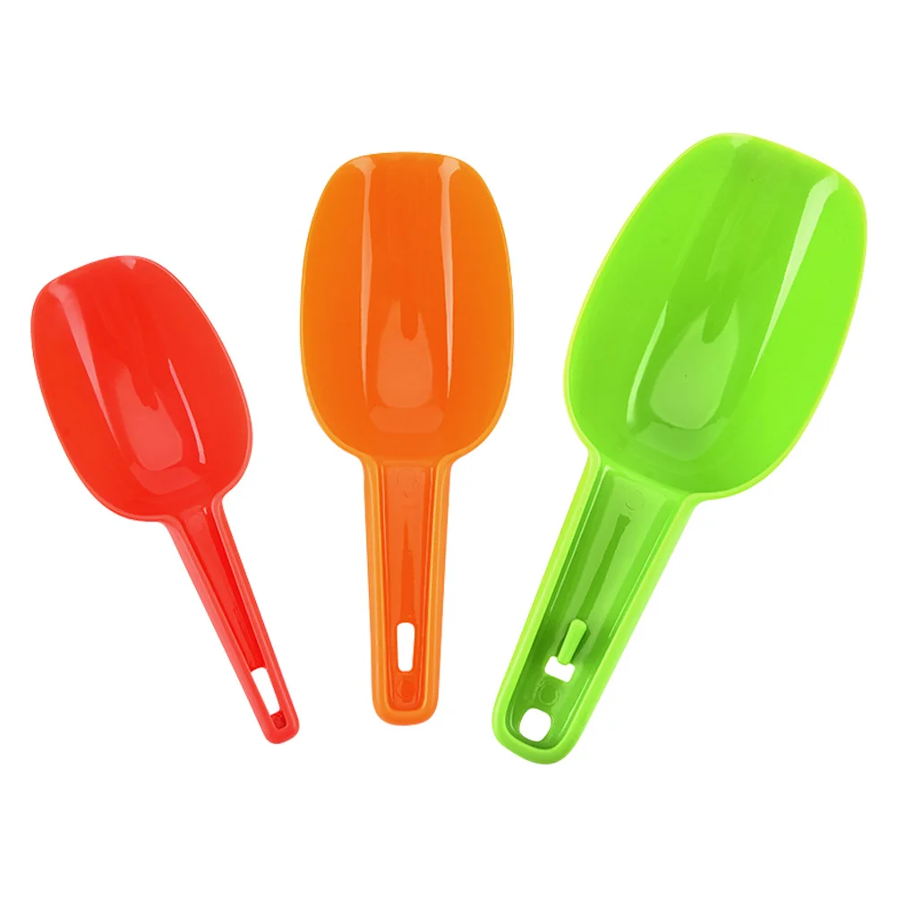 

3 Pcs Stainless Steel Refrigerator Ice Food Rice Dry Goods 21.5X8X5CM Filter Colorful Plastic Home Shovels Scoop