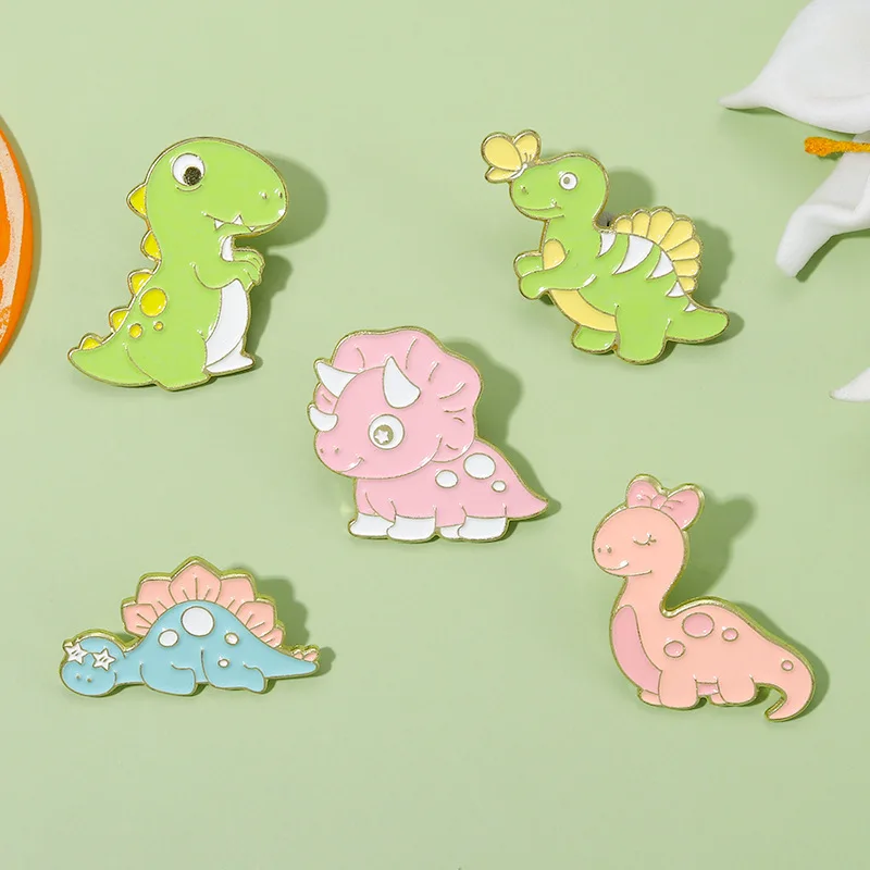 

Tyrannosaurus Rex Lapel Pins Cute Brooches For Women Enamel Badges Berserk Anime Backpack Hijab Jewelry School Accessories