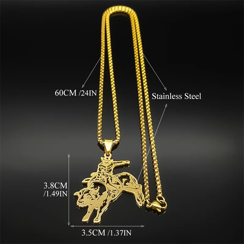Ожерелье Power Aesthetics Toreador для женщин и мужчин нержавеющая сталь золотого цвета бык