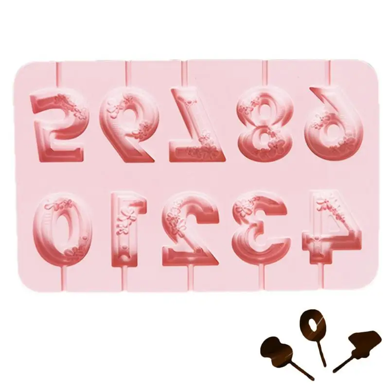 

Number Mold Silicone 0-9 Numbers 3D Non-Stick Mould Chocolate Baking Silicone Molds Ice Tray Moulds Resin DIY Mold For Making