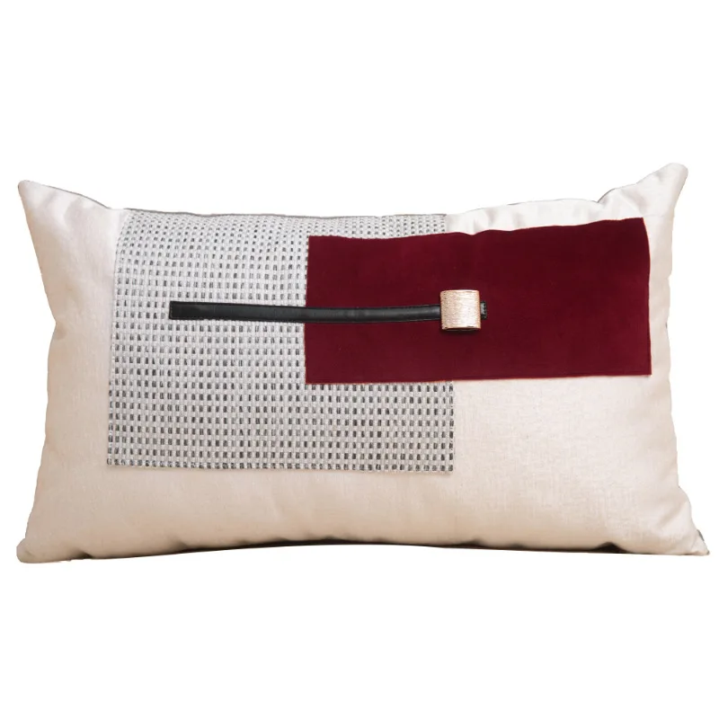 

Luxury Cushion Cover Chinese Ink Wash Style Decorative Pillows Red Grey Pillow Case Home Decor 45x45 Throw Pillows