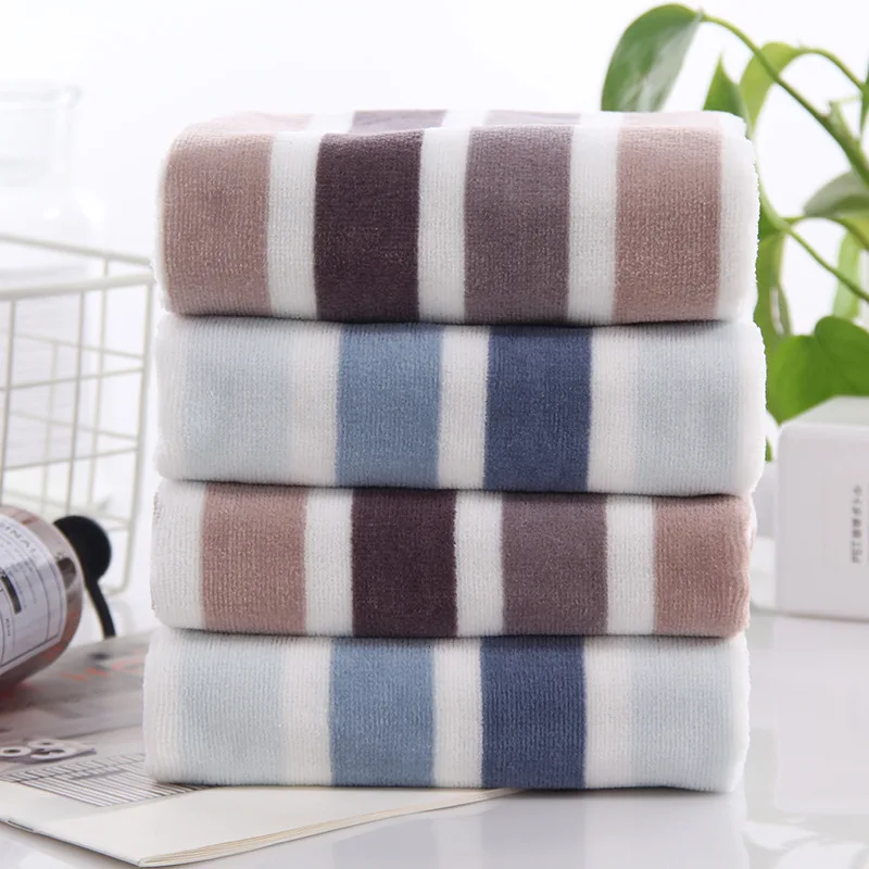 

Striped Velour Terry Towel Face 2 Pieces for Men Women 34*75 100% Cotton Bathroom Adults Free Shipping