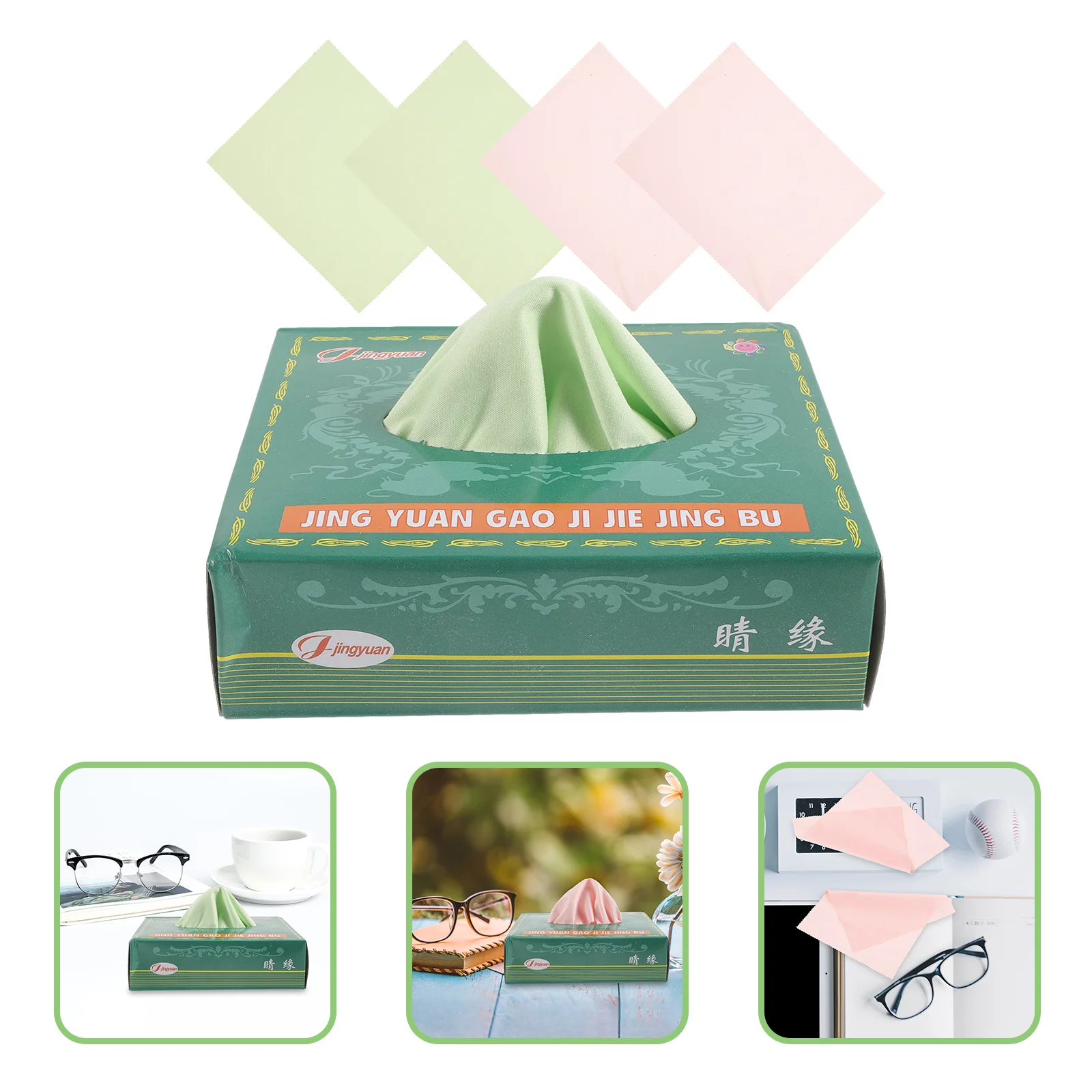 

100 Pcs Eyeglass Cleaner Wipes Cloths Glasses Cleaning Compact Lens Colored Wet