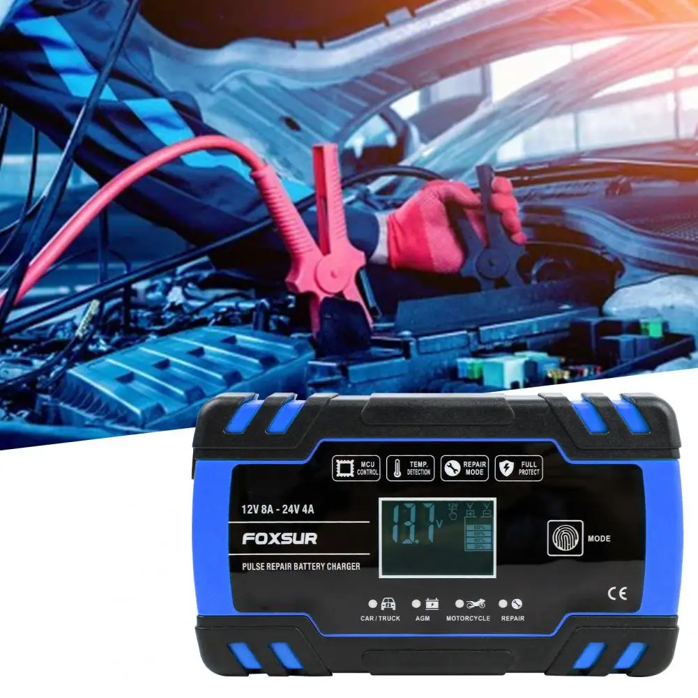 

Useful Battery Maintainer Fireproof ABS 3-stage Automatic Charging Digital Automatic Battery Charger Flame Retardant