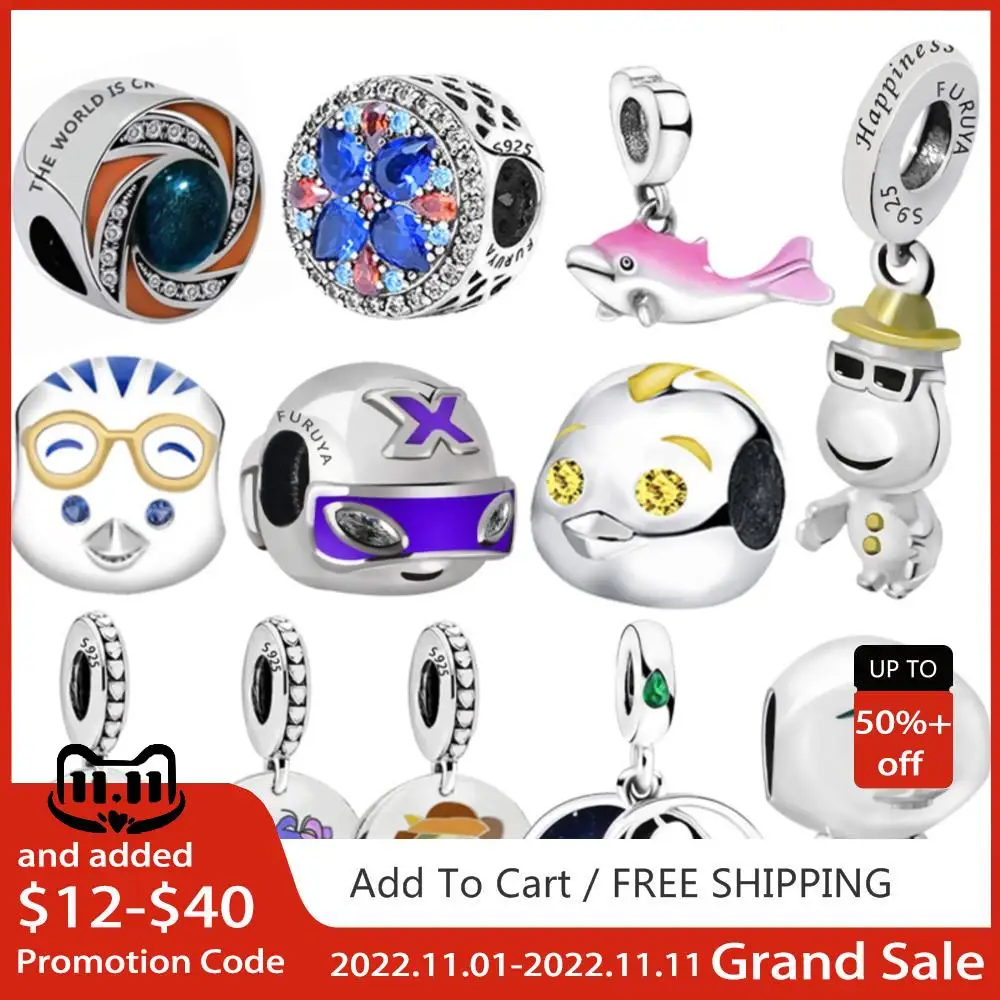 

MYBEBOA 925 Sterling Silver Beads Little Girl Astronaut vengadores Charms Fit Europe Bracelet Women Jewelry