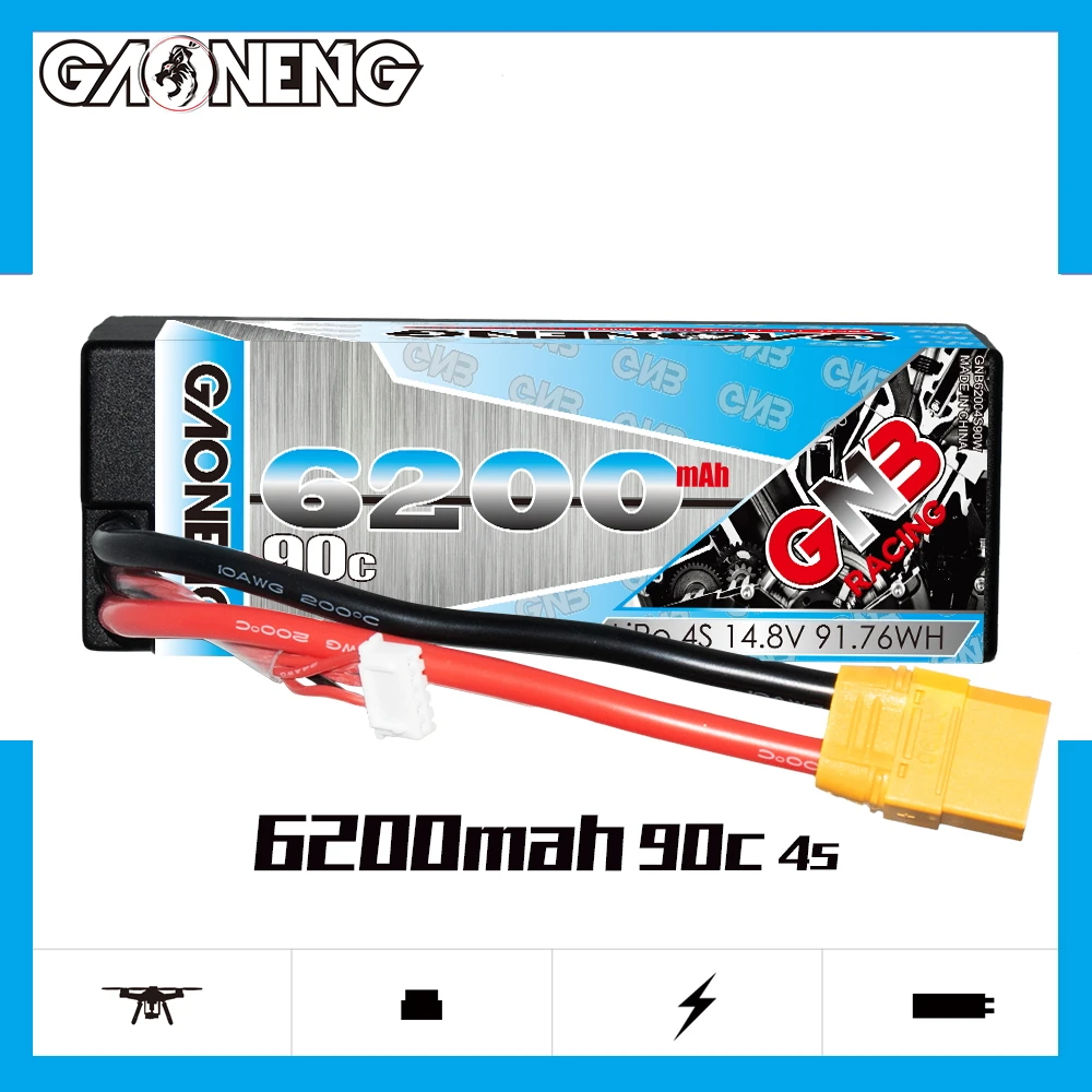 Gaoneng GNB Racing 4S 14.8V 6200mAh 90C Hardcase Lipo XT90S