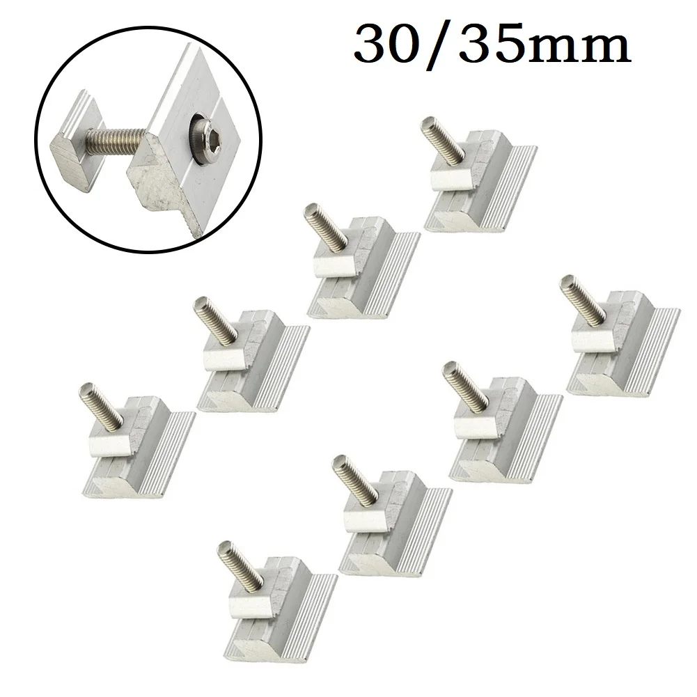 

8Pcs Solar Panel Mid Clamp Assembly 30/35mm Aluminum Alloy Connect Fixing Solar Panel Fixing Clamps Solar Panel Accessories
