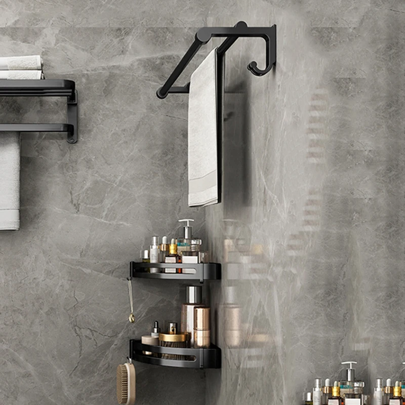 

Aluminum Razor Shelves Bathroom Storage Washbasin Large Load Bearing Towel Wall Shelf Wall Mounted Almacenaje Household Items