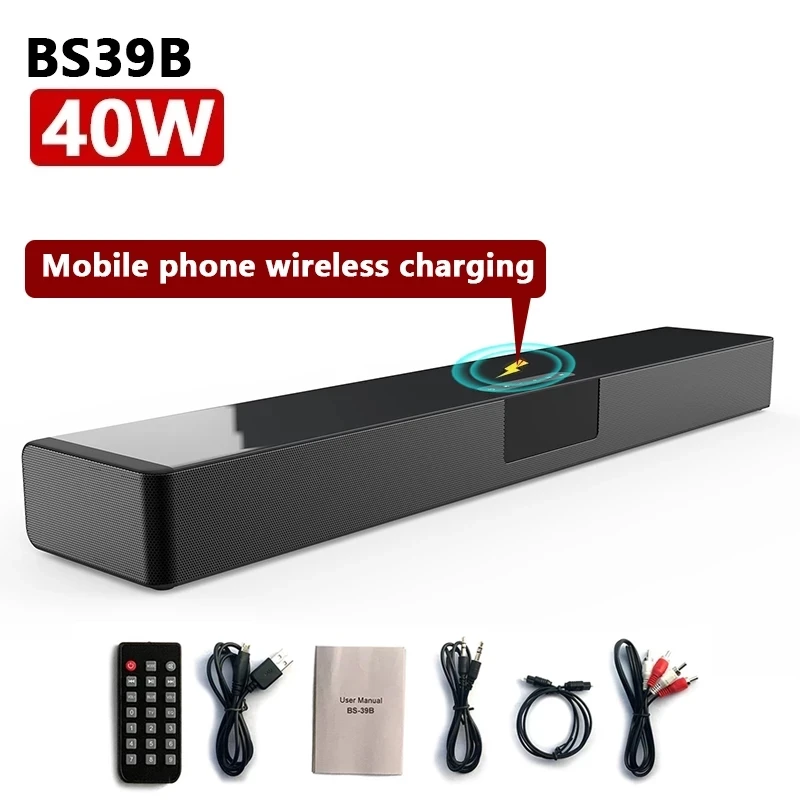 

Bluetooth динамик для домашнего кинотеатра, звуковая панель для телевизора Echo Wall, беспроводной сабвуфер 4D Stereo с функцией беспроводной зарядки caixa de som