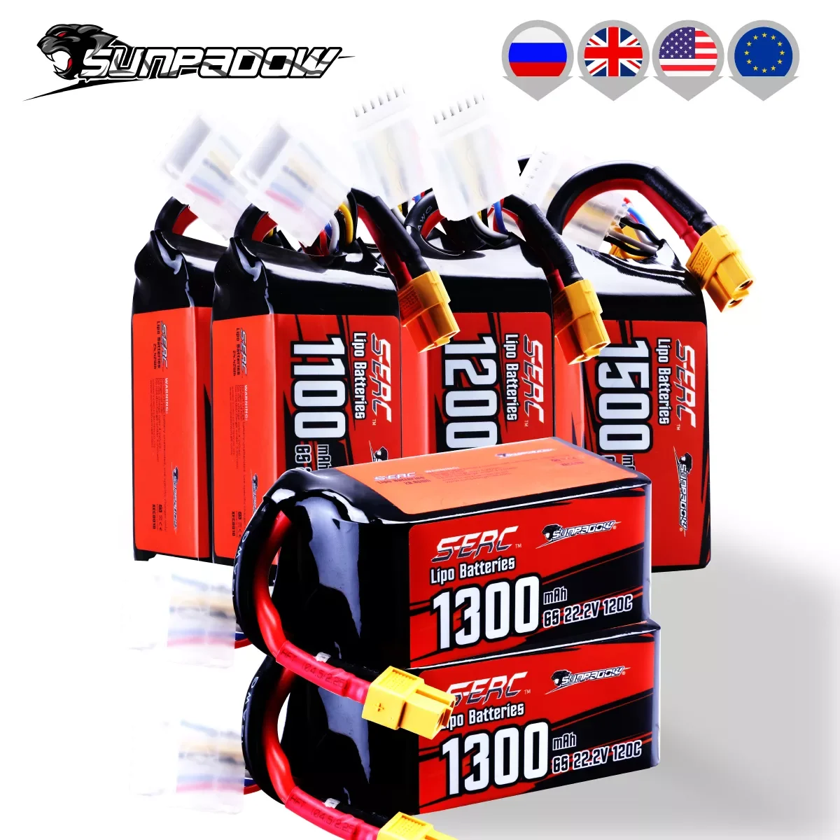 

NEW 6S 22.2V Lipo Battery 1100mAh 1300mAh 1500mAh 120C with XT60 Plug for RC FPV Helicopter Airplane Drone Quadcopter Hobby