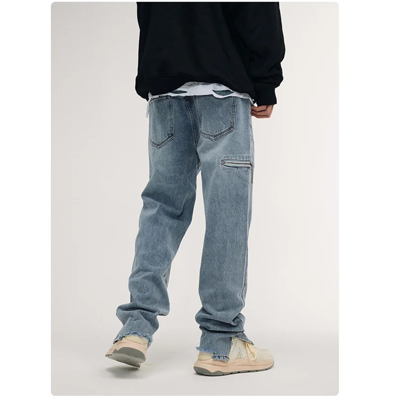 Streetwear Men 2022 Autumn and Winter New Style Baggy Straight Cylinder Jeans Trend Simplicity Casual Vintage Trousers Female