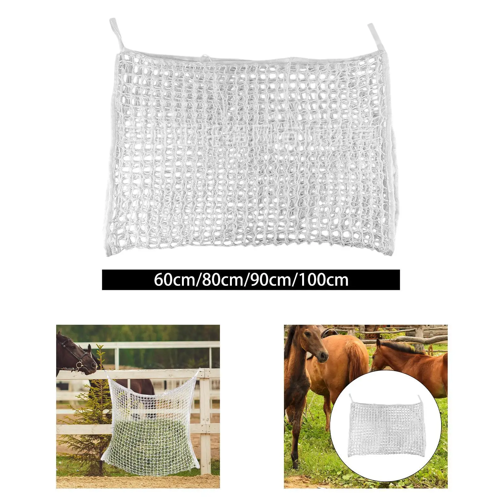 Slow feed Hay Net Feeding Supplies Bag for Horses Trailer Stall Goat