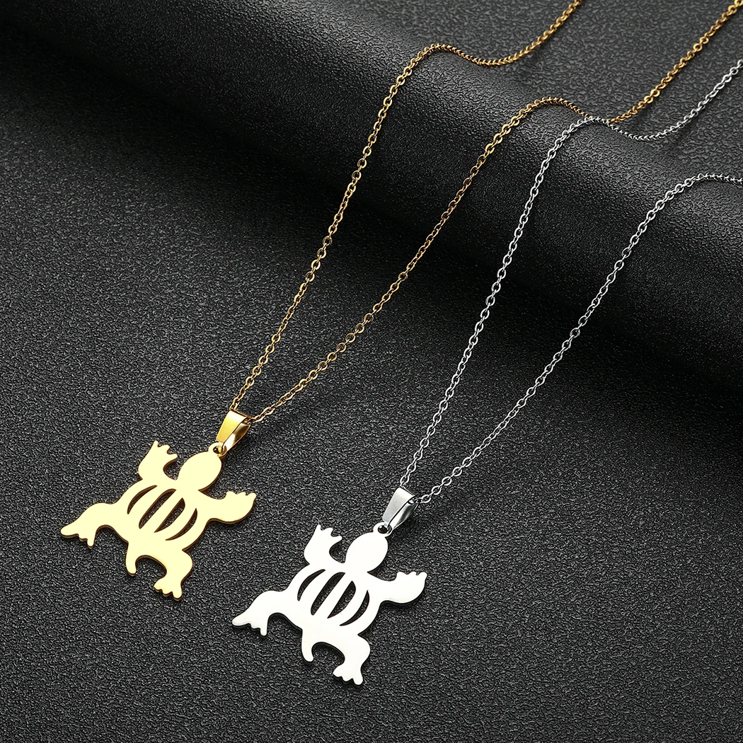 

Cxwind Stainless Steel Denkyem Drop Pendant Ghana African Jewelry Gold Plated Stainless Steel Cultural Matte Gift Creative