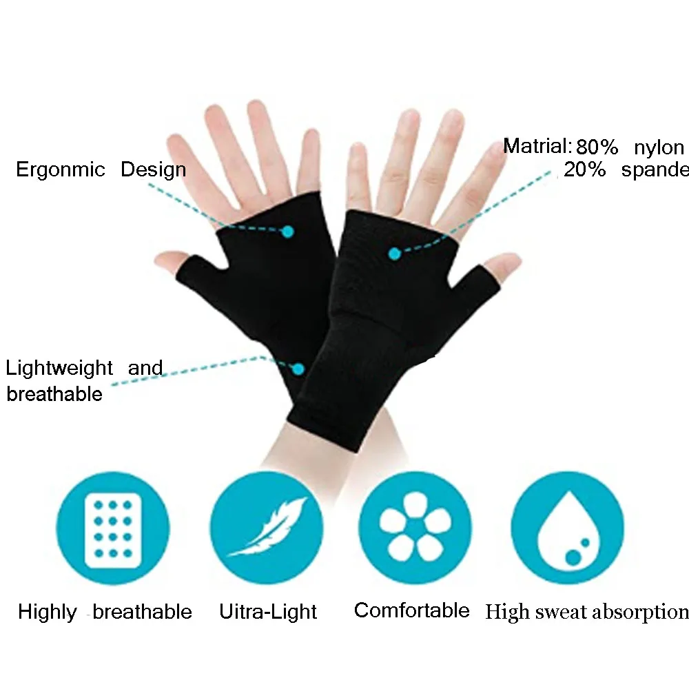 4Pc/2Pair Unisex Wrist Thumb Support Sleeve Fingerless Wrist Gloves Compression Arthritis Gloves Sports Wrist Brace for golfer