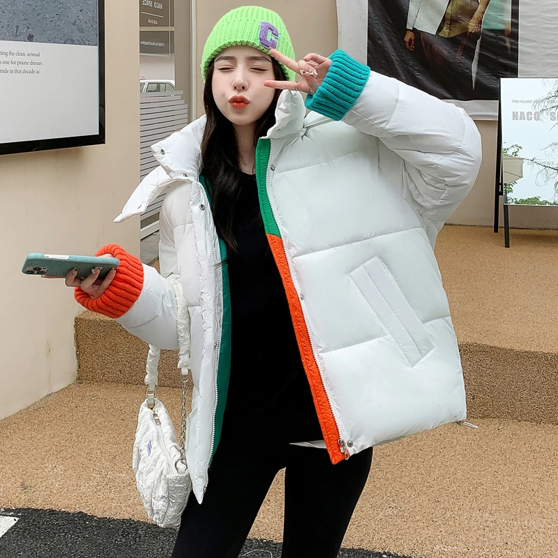 

Новинка 2022, зимние женские парки, куртки, свободное вязаное женское утепленное пальто с капюшоном, зимнее пальто для женщин