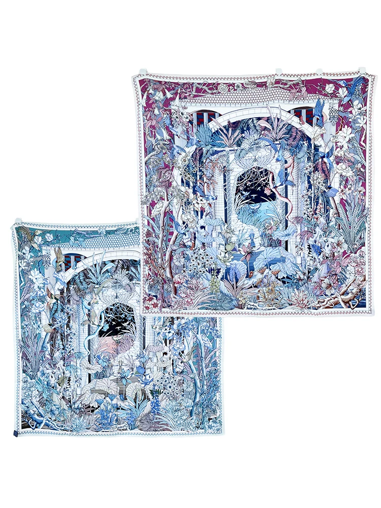 Двусторонний шерстяной шелковый шарф шали палантин Hnadmade большие банданы с