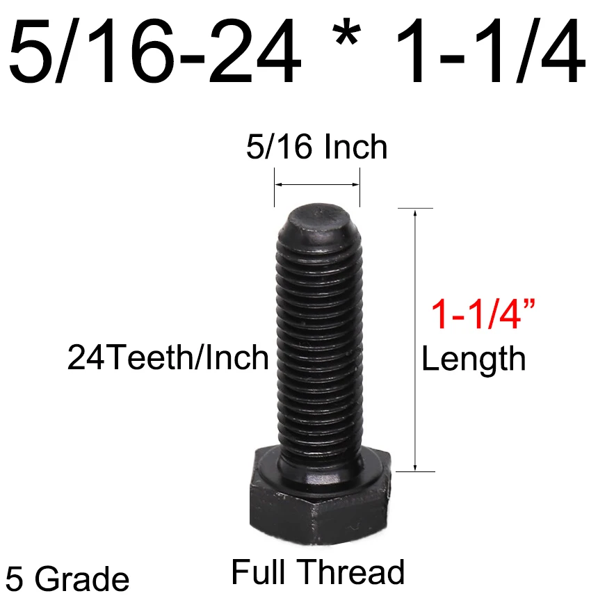 

Болты черные стальные с шестигранной головкой 5/16-24 OD 3/4 1 2 3 4 дюйма