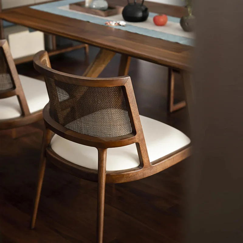 

Винтажный обеденный стул из твердой древесины из Юго-Восточной Азии, мягкий стул для отдыха и отдыха в гостинице, ресторане, дизайнерский кухонный диван, домашняя мебель
