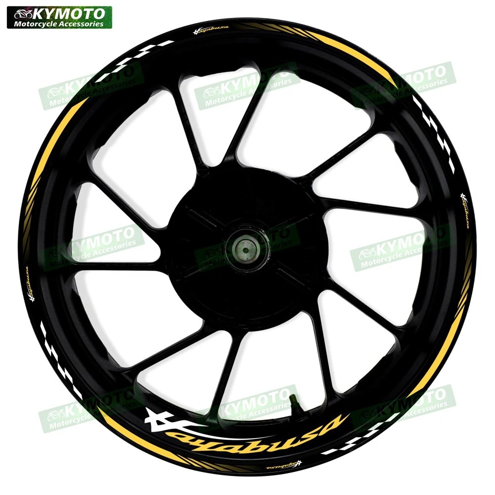 Фото Аксессуары для мотоциклов HAYABUSA GSX1300 R GSX-1300, 17-дюймовые наклейки на передние и задние колеса, модифицированные ступицы, светоотражающие наклейки №2