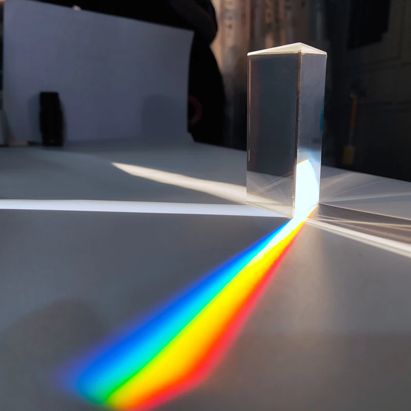 1pcs Optical Glass Right Angle Reflecting Triangular Prismc Toys Glass Light Spectrum For Teaching Light Spectrum Rainbow Prismc