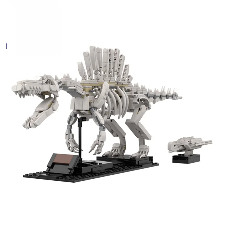 

MOC Jurassic Era 3D Dinosaurs Fossils Skeleton Model Building Blocks Bricks Spinosaurus Museum Educational DIY Toys Kids Gifts