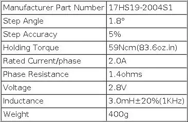 5PCS Nema 17 Stepper Motor 48mm 2A 17HS19-2004S1 Motor Nema17 59Ncm(84oz.in) 4-lead Step Motor for CNC 3D Printer XYZ