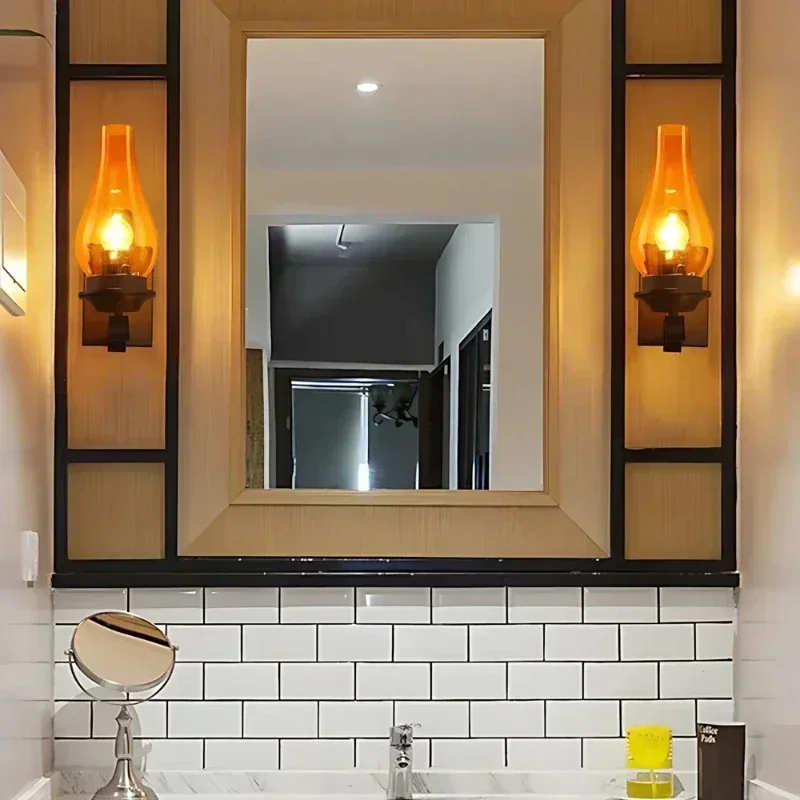 Настенные светильники в скандинавском стиле ретро домашний декор свеча стекло