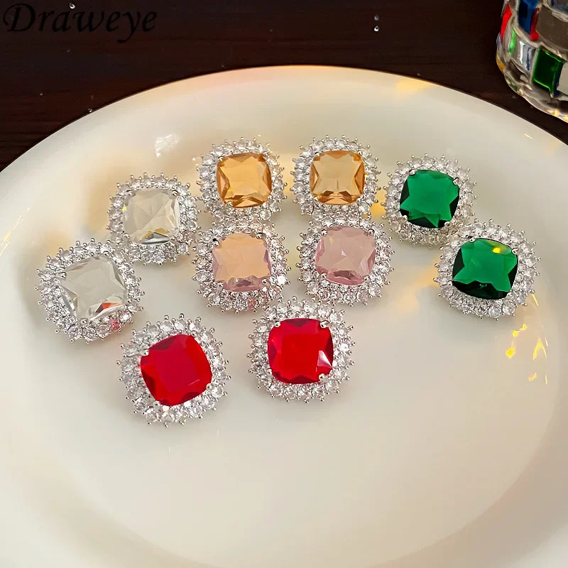 Женские Геометрические серьги-гвоздики Draweye винтажные корейские простые