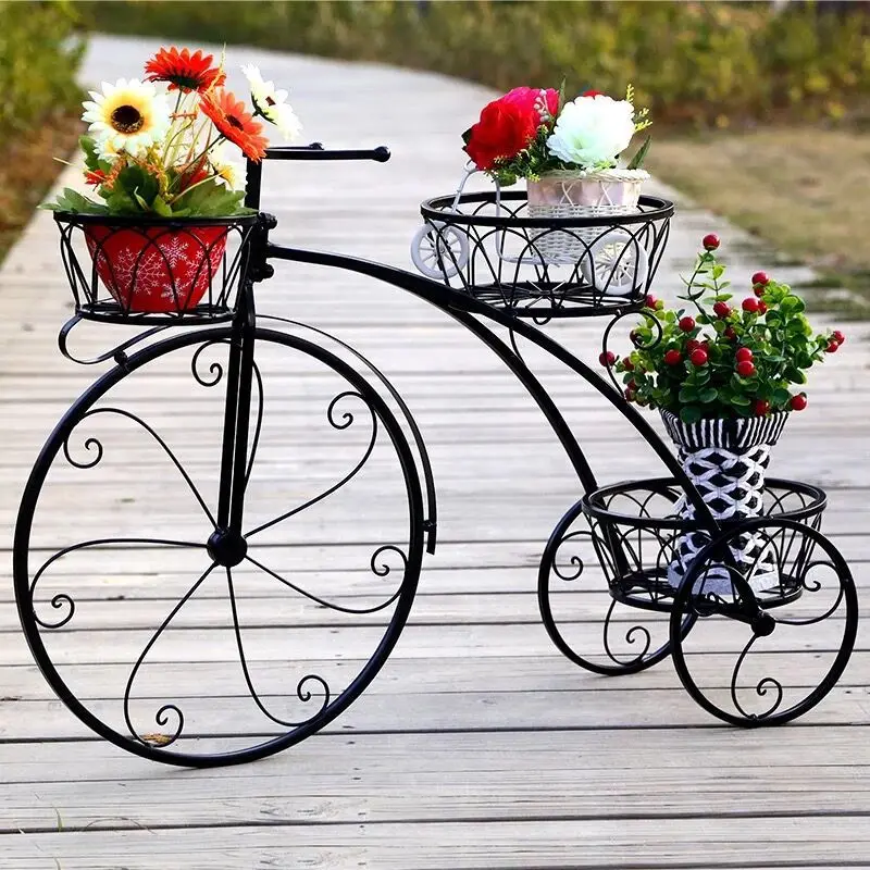 

Bicycle flower rack Outdoor Iron Courtyard European Decoration Simple Modern Shelf Plant Pot Stand Indoor Plant Accessories