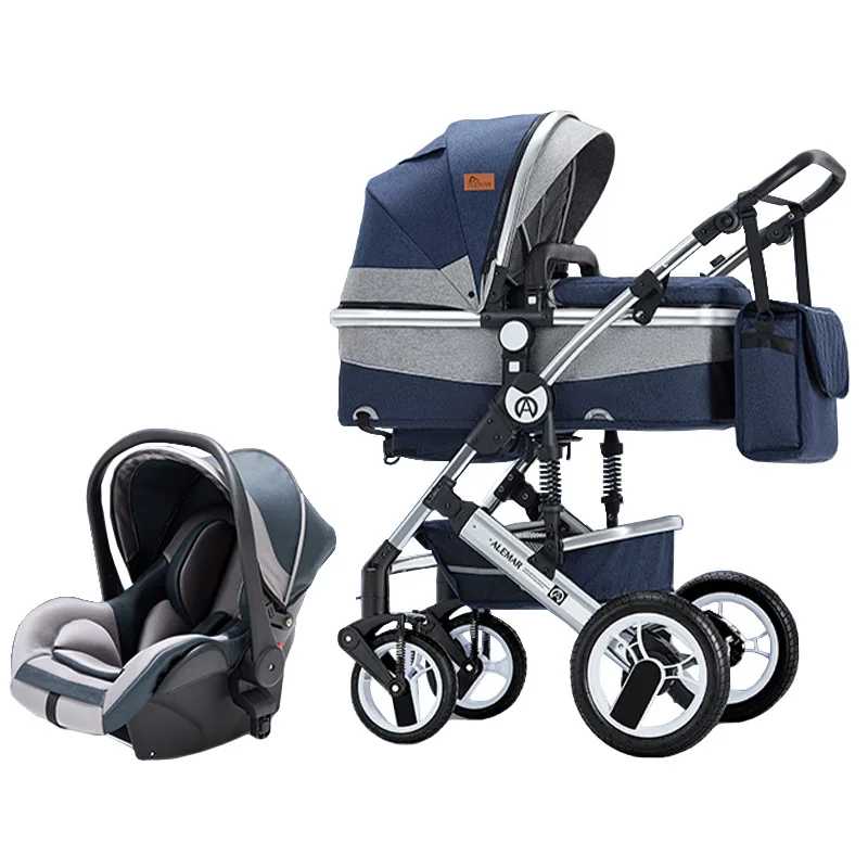 Baby Stroller 3 In 1 with Car Seats Travel System High Landscape Multiple Stroller with Baby Cradle Newborn Stroller 3 In 1