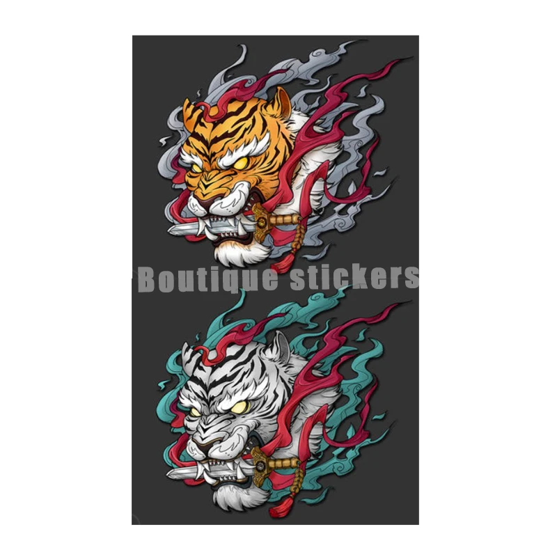 

Personality and Creativity Tiger Die-cut Car Body Cover Scratches Fierce Tiger Head Decals Suitable for Motorcycle Helmet Cars