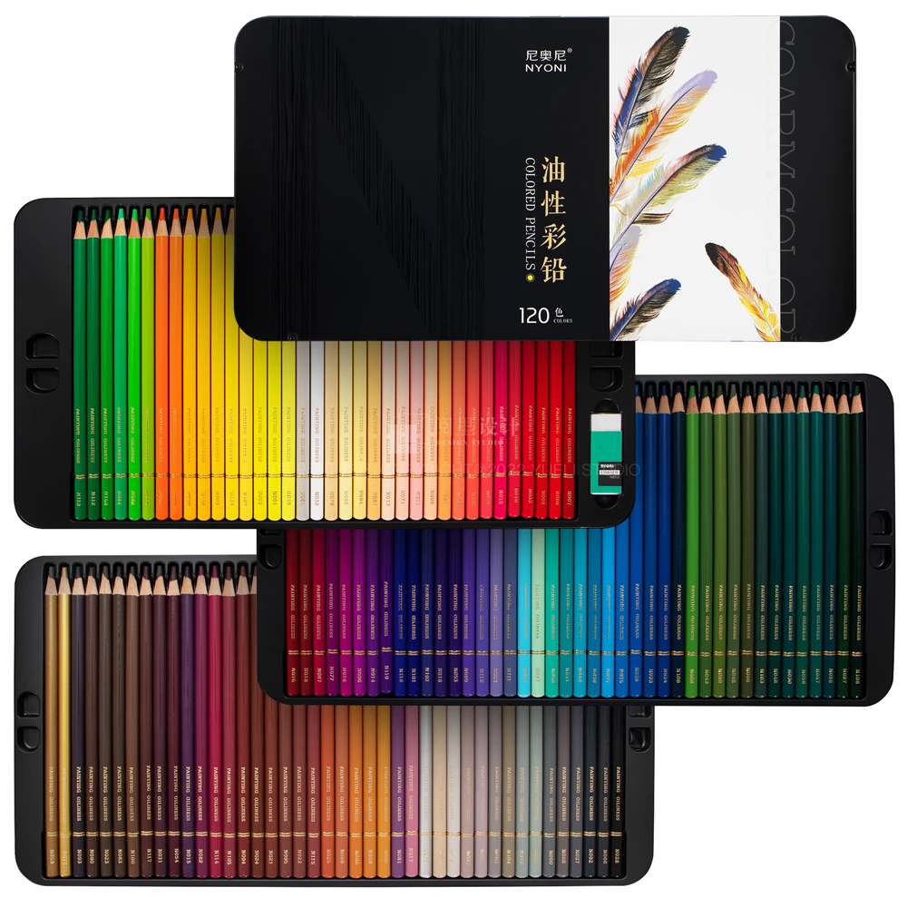 

120 Colors Professional Oil Based Colored Pencils Artist Beginner Coloring Blending Layering Drawing Supply Drawing Pencil Set