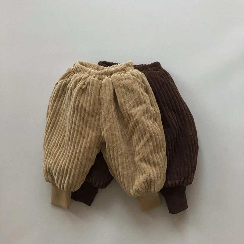 

Babys Pants Toddler Padded Velvet Trousers 2021 New Style Winter Solid Color Thickening Trousers Baby Children Clothes