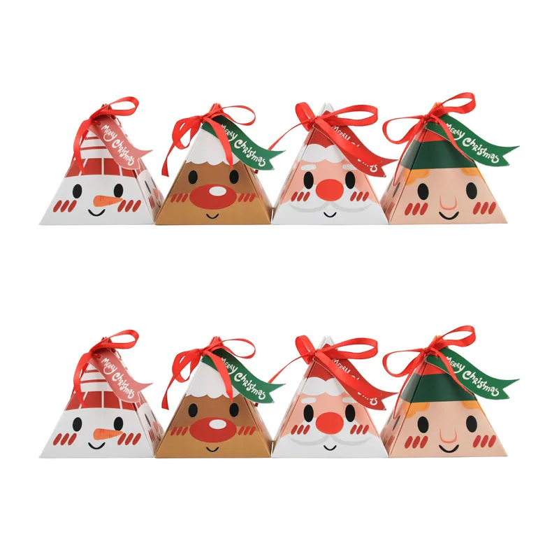 

50PCS Christmas Candy Gift Box Santa Claus Cookie Snack Chocolate Packing Boxes for Navidad Natal Noel Party Decoration Supplies