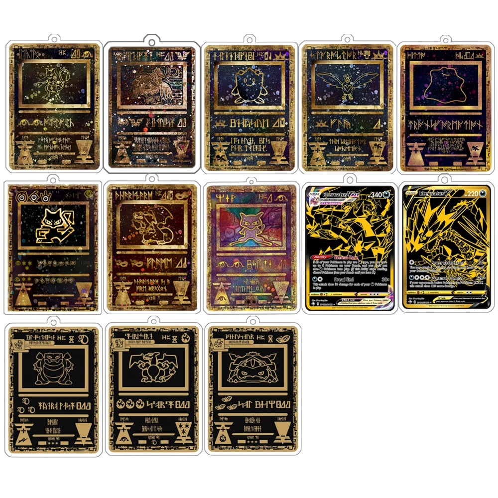 Двусторонний брелок с изображением покемона Mew Mewtwo Charizard Ditto Blastoise акриловые