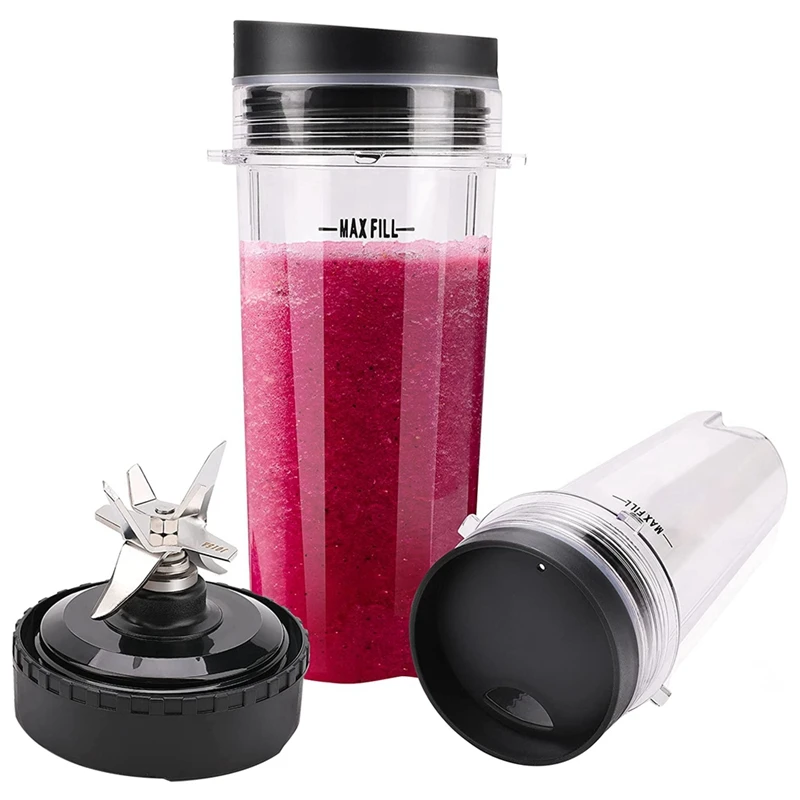 

16 Oz Blender Cups & Blade Assembly Replacement Parts For Ninja BL770 BL771 BL772 BL740 BL780 BL660 BL663 Blender