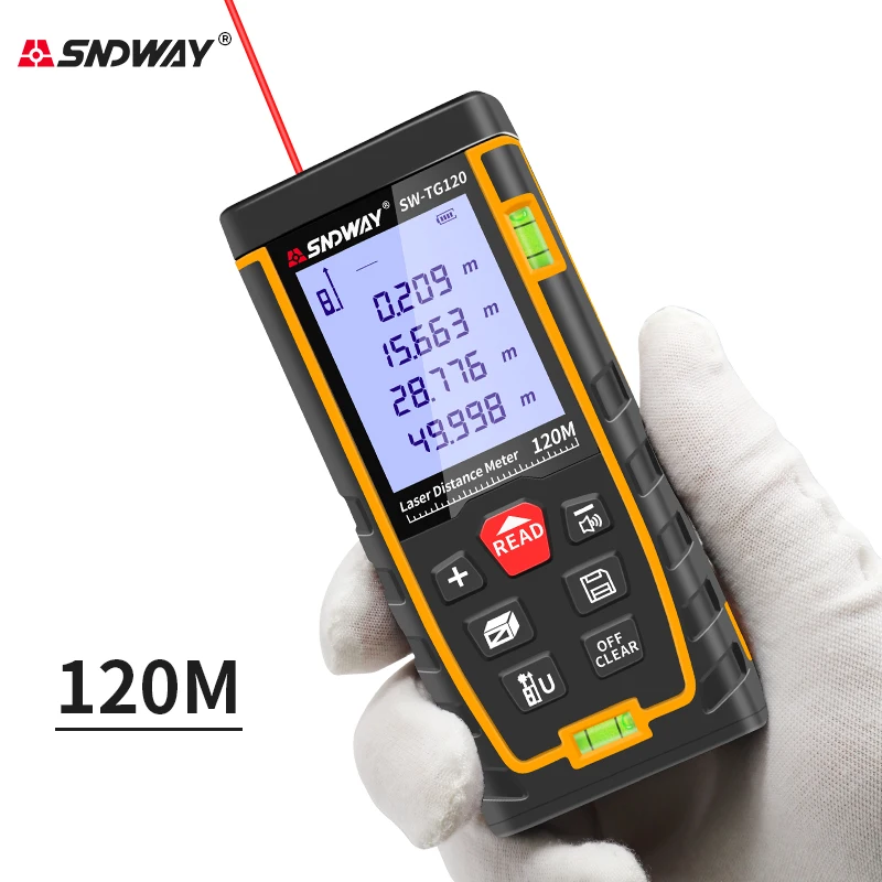

SNDWAYlaser distance meter electronic roulette laser digital tape rangefinder trena metro laser range finder measuring tape