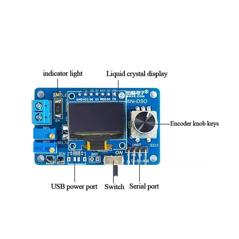 Мини DOS комплект ЖК-осциллографа STC8K8A однокристальный микрокомпьютер