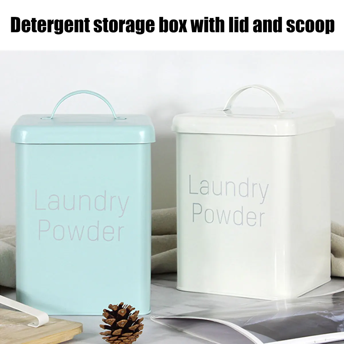 

Контейнер для хранения моющих средств, контейнер для порошков с ручкой и крышкой, вместительная банка для хранения стирального порошка, прочная и герметичная