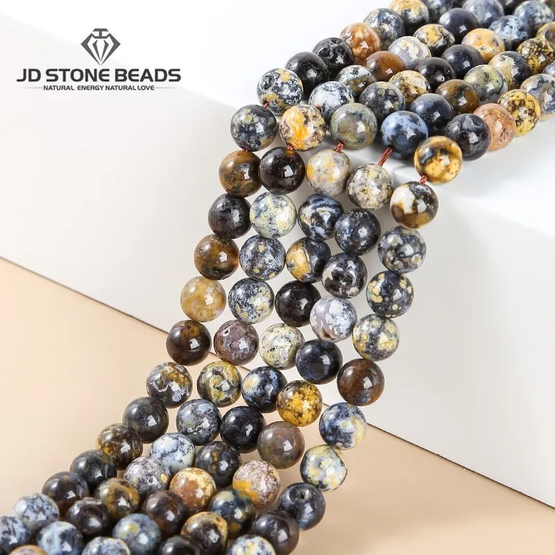 Бусины из натурального камня, яшма синего океана, круглые бусины россыпью, разноцветные бусины для изготовления ювелирных изделий, браслетов, ожерелий «сделай сам», аксессуары