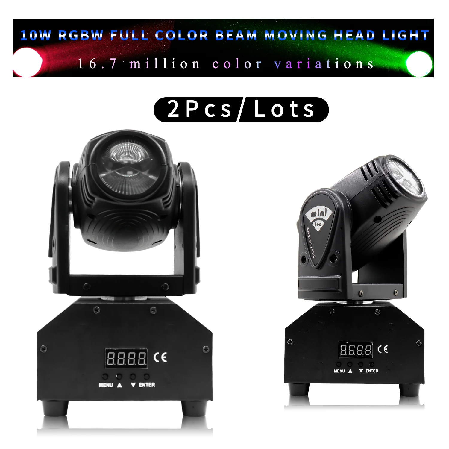 2 шт./лот миниатюрный суперлуч 10 Вт RGBW 4 в 1 движущиеся головки DMX512 световой луч