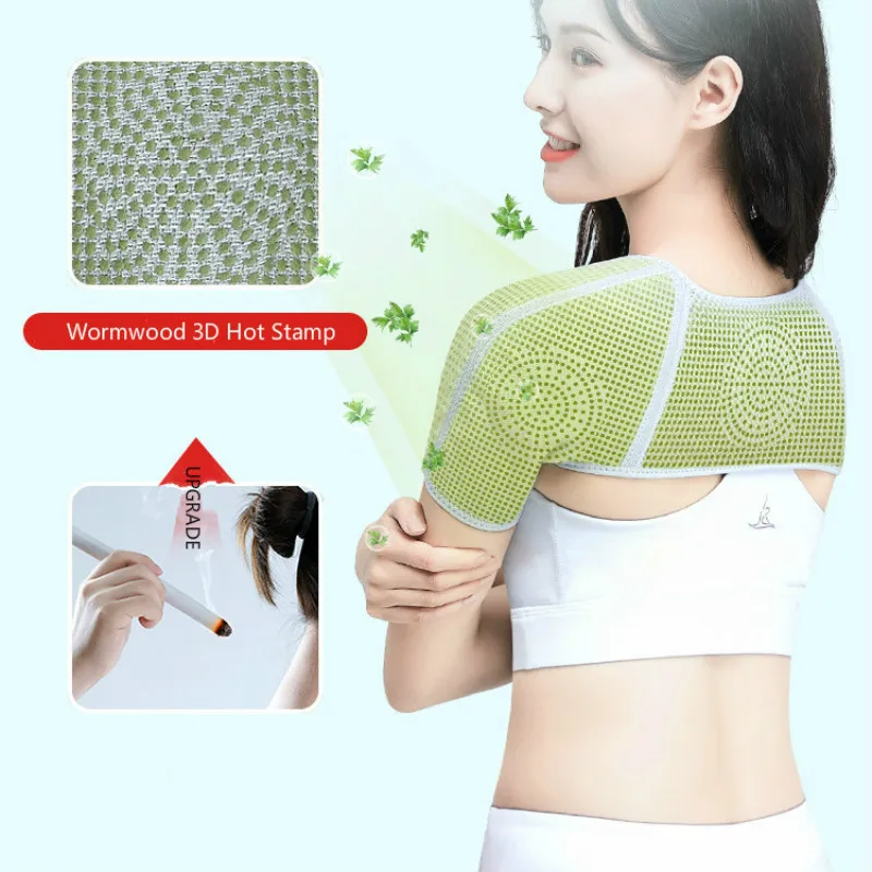 

2022 Double Shoulder Support Brace Wormwood Compression Belt Strap Shoulder Warmer Protector for Dislocation Arthritis Pain