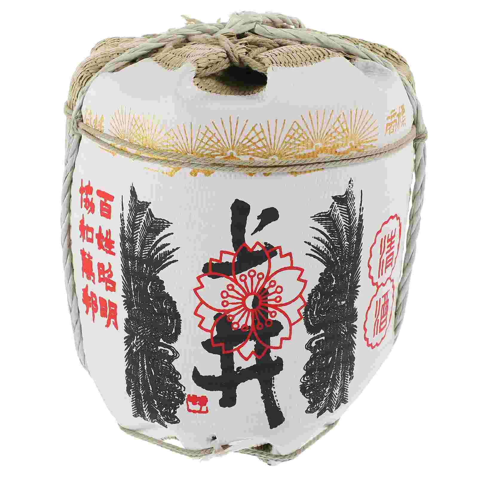 

Japanese Sake Barrel Decoration Decorative Model Style Statue Props Sushi Restaurant Outdoor Home