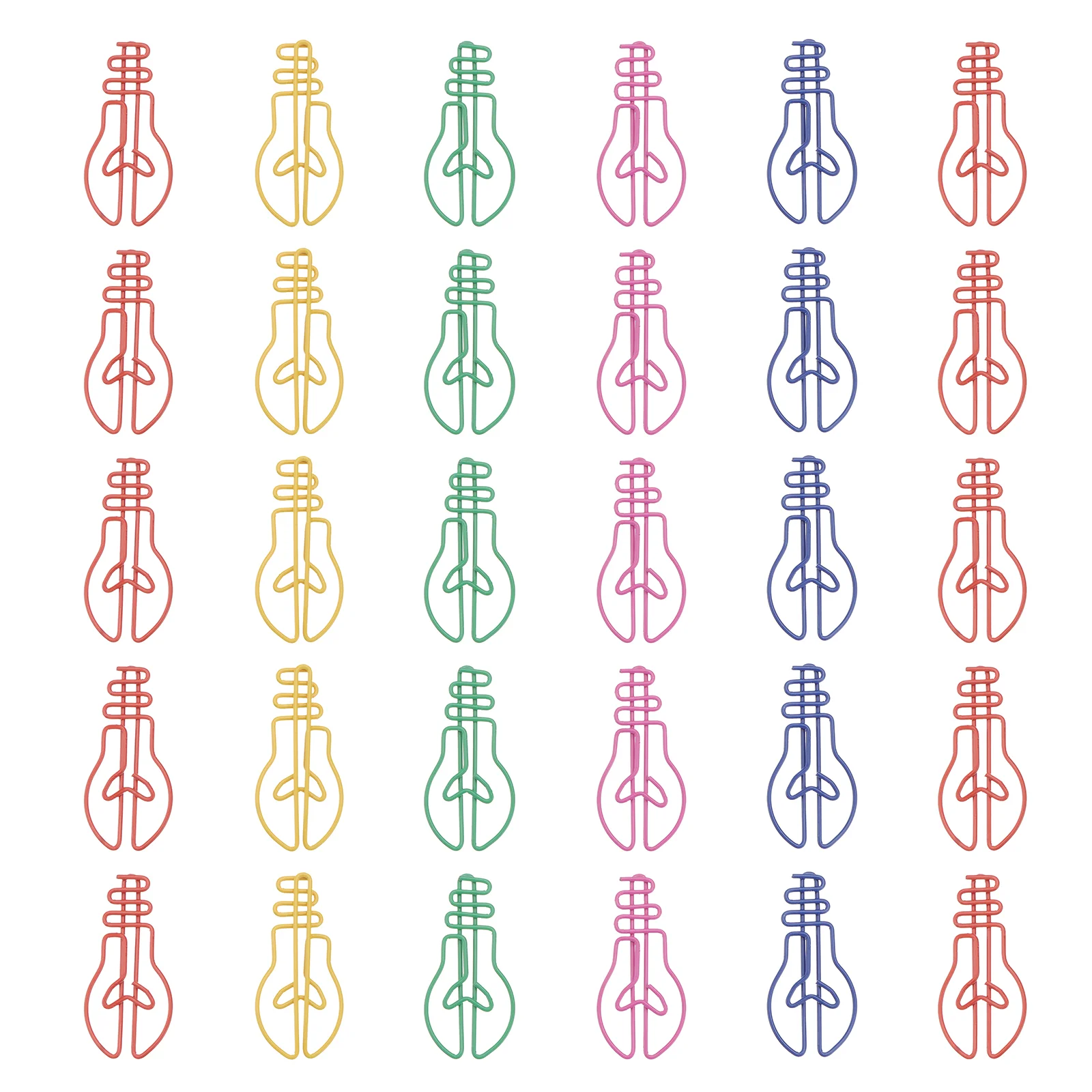 

30 PCS Colored Light Bulbs Note Paper Clips Bookmark Stationery Office Accessories Paper Clamp Clip Paper Binder Clip Student