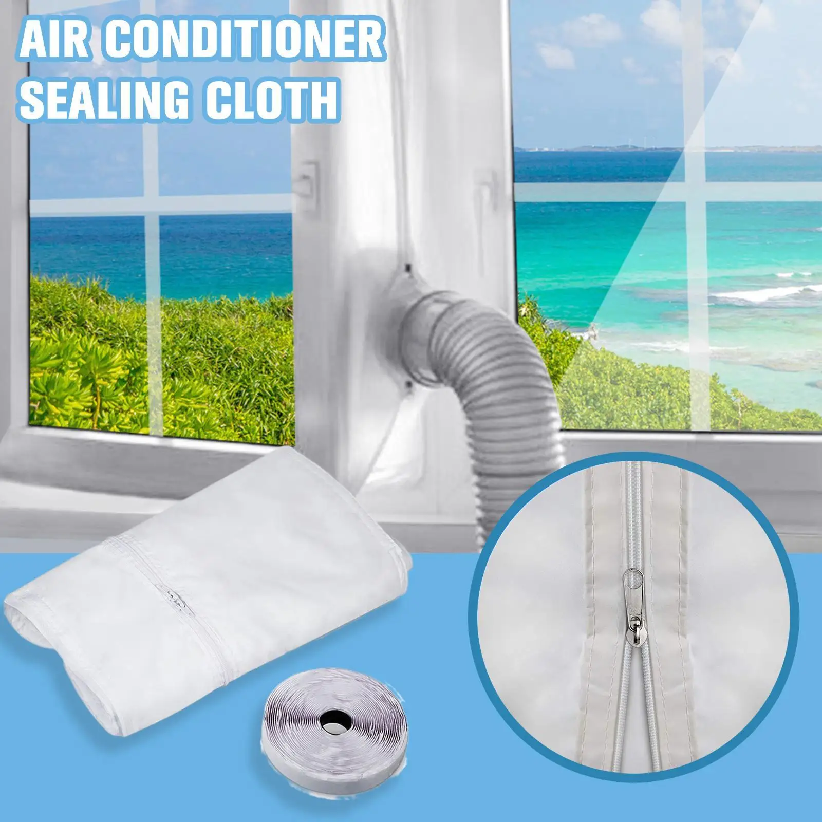 

Universal Air Lock Window Seal Cloth Plate 4 m Hot Airs Stop Conditioner Outlet Window Sealing Kit for Mobile Air Conditioner