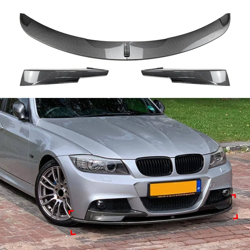 

Car Front Bumper Lip Splitter Diffuser Body Kits Spoiler Bumper Guard Protector For BMW 3 Series E90 E91 LCI M Sport 2009 - 2012