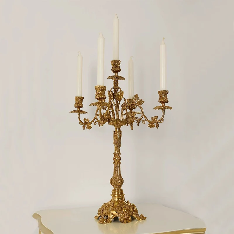 Французский винтажный латунный декоративный подсвечник европейская классика