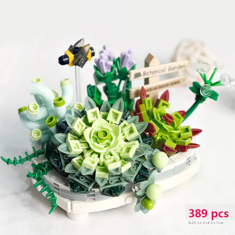 Цветок искусственное растение суккуленты здания блоки садовая растительность